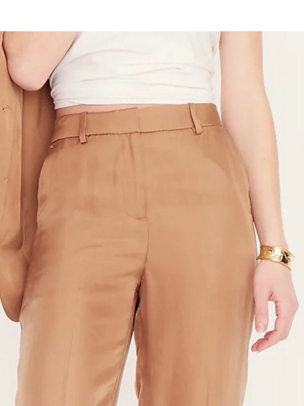 J.Crew Buttery Drapey cupro Ivory Cream Wide Leg Trousers High Rise wide leg - Picture 10 of 15